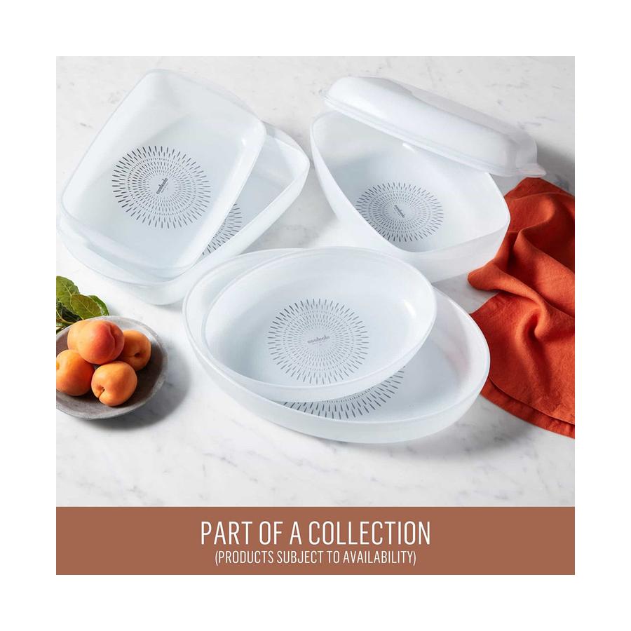 Essteele Glass Ceramic Nonstick 1.9L Medium Oval Dish White White