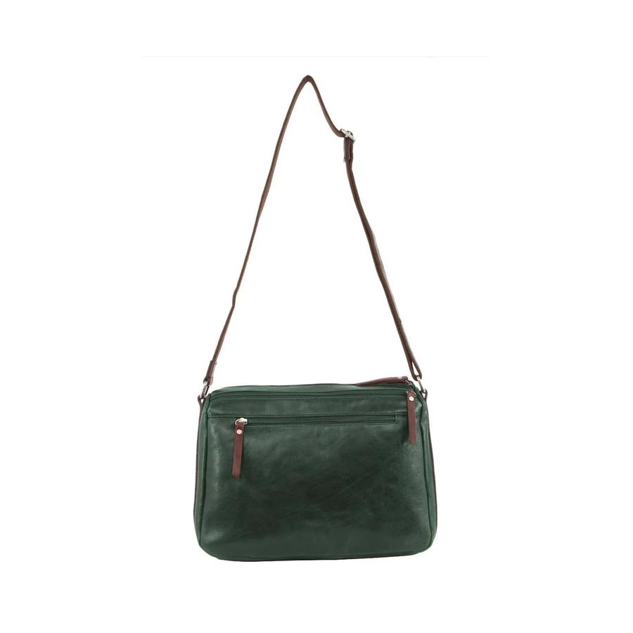 Milleni Grace Women's Leather Crossbody Bag Emerald/Chestnut Emerald/Chestnut