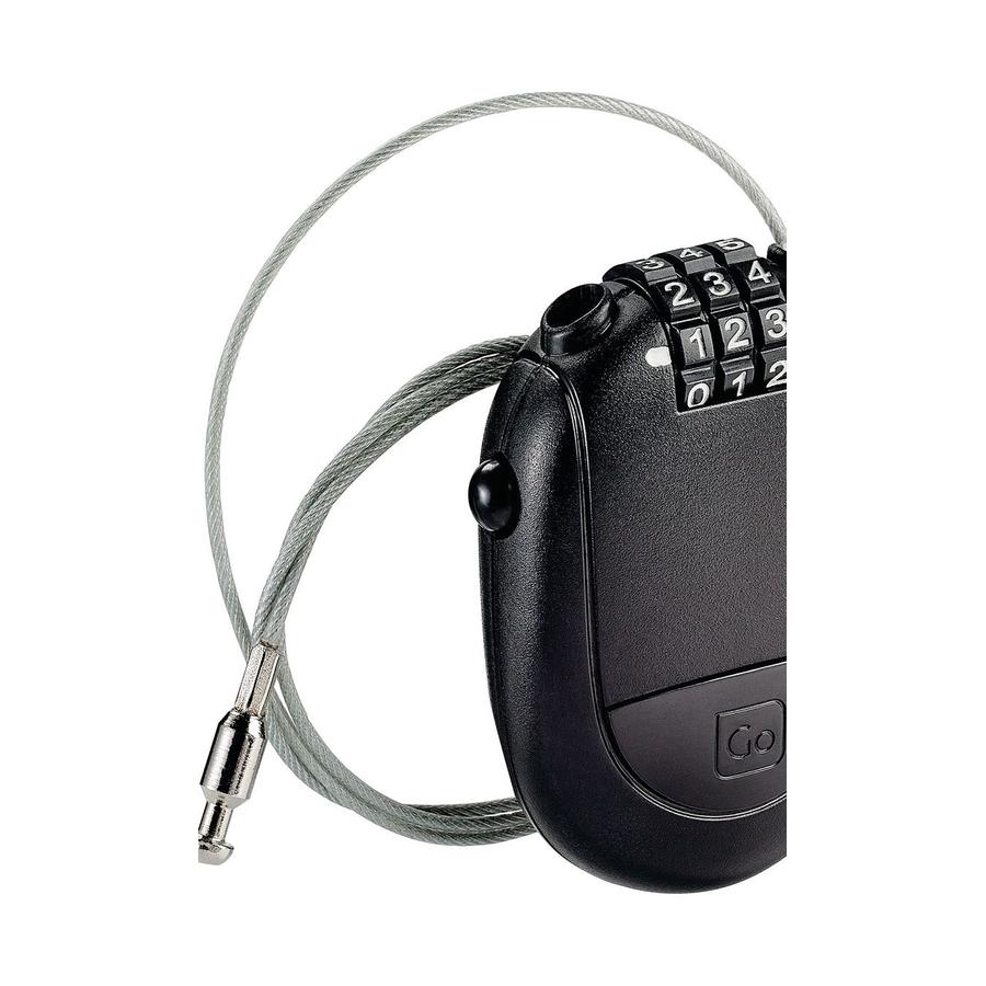 Go Travel Retractable Cable Combination Lock Black Black