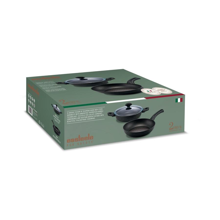 Essteele Per Salute 2 Piece Cookware Set Black Black