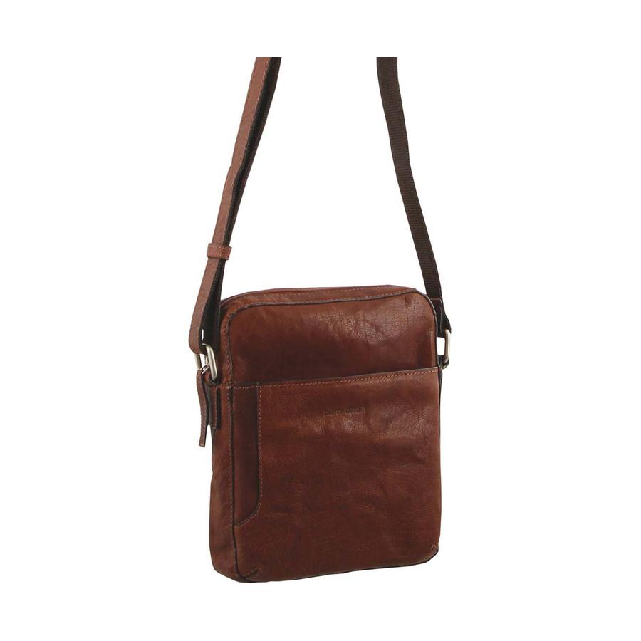 Pierre Cardin Sloan Rustic Leather Tablet Bag Chestnut Chestnut