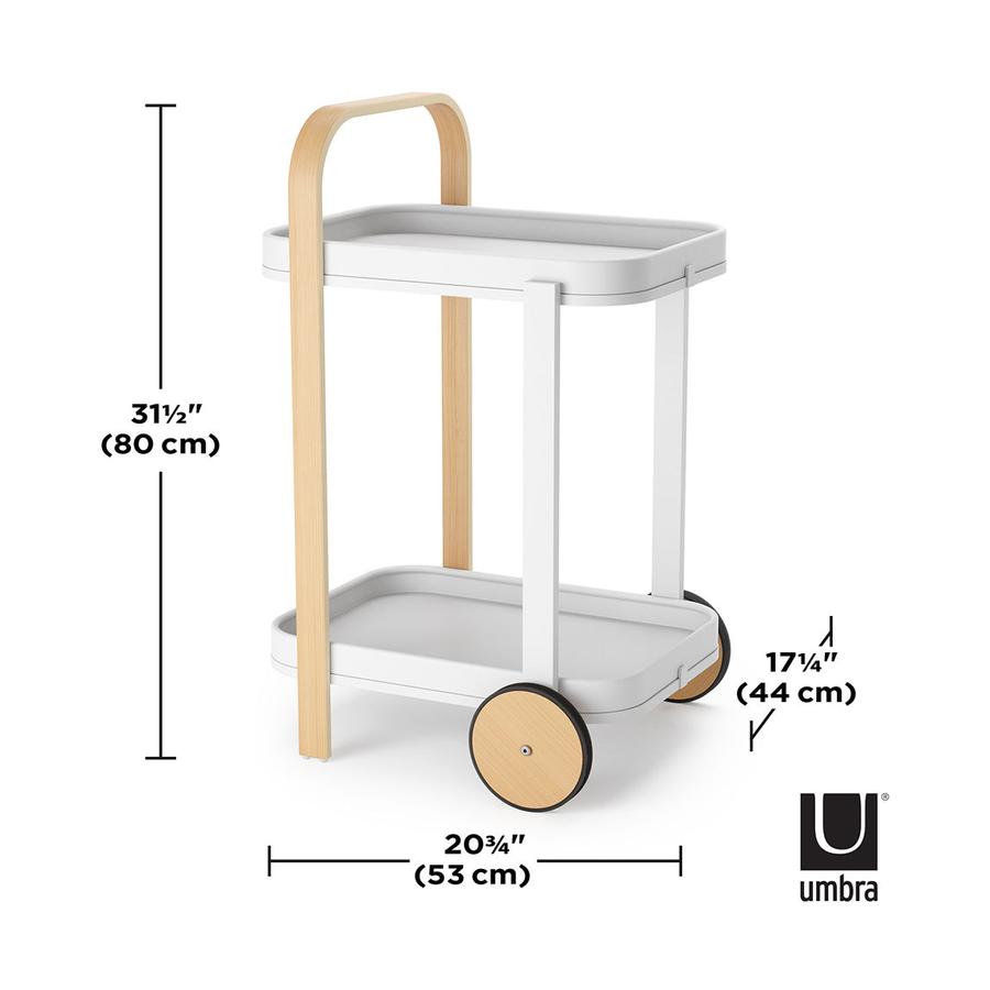 Umbra Bellwood Bar Serving Cart White/Natural White/Natural