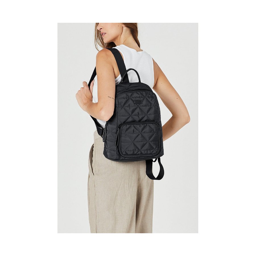Pierre Cardin Dani Nylon Quilted Backpack Black Black