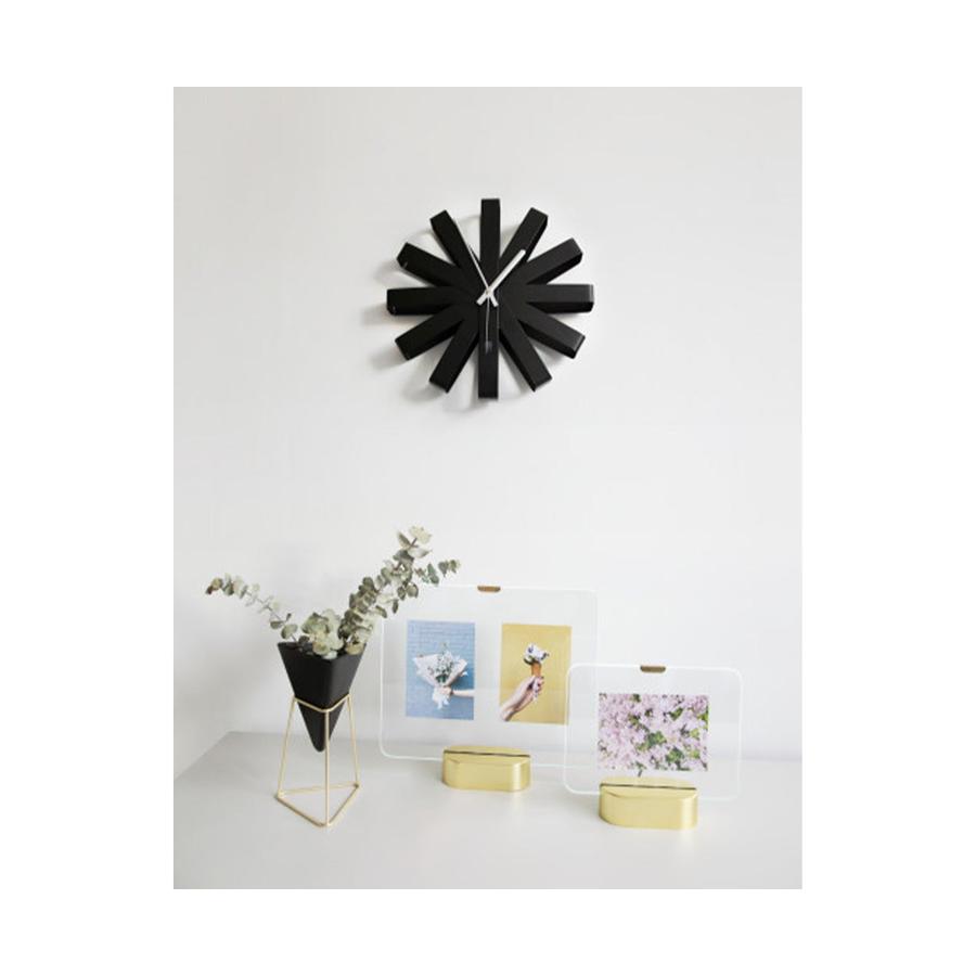 Umbra Ribbon Stainless Steel Wall Clock Black Black