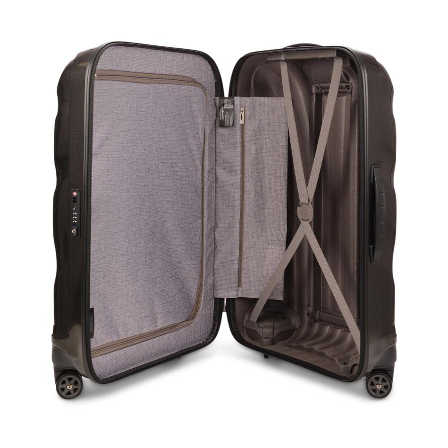 Samsonite C-Lite 69cm CURV Checked Suitcase Black Black