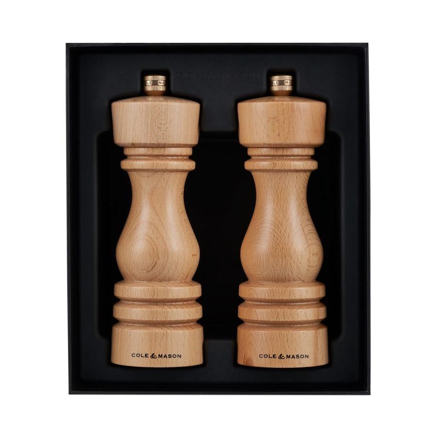 Cole & Mason London Mills Gift Set - 18cm Natural Beech Natural Beech