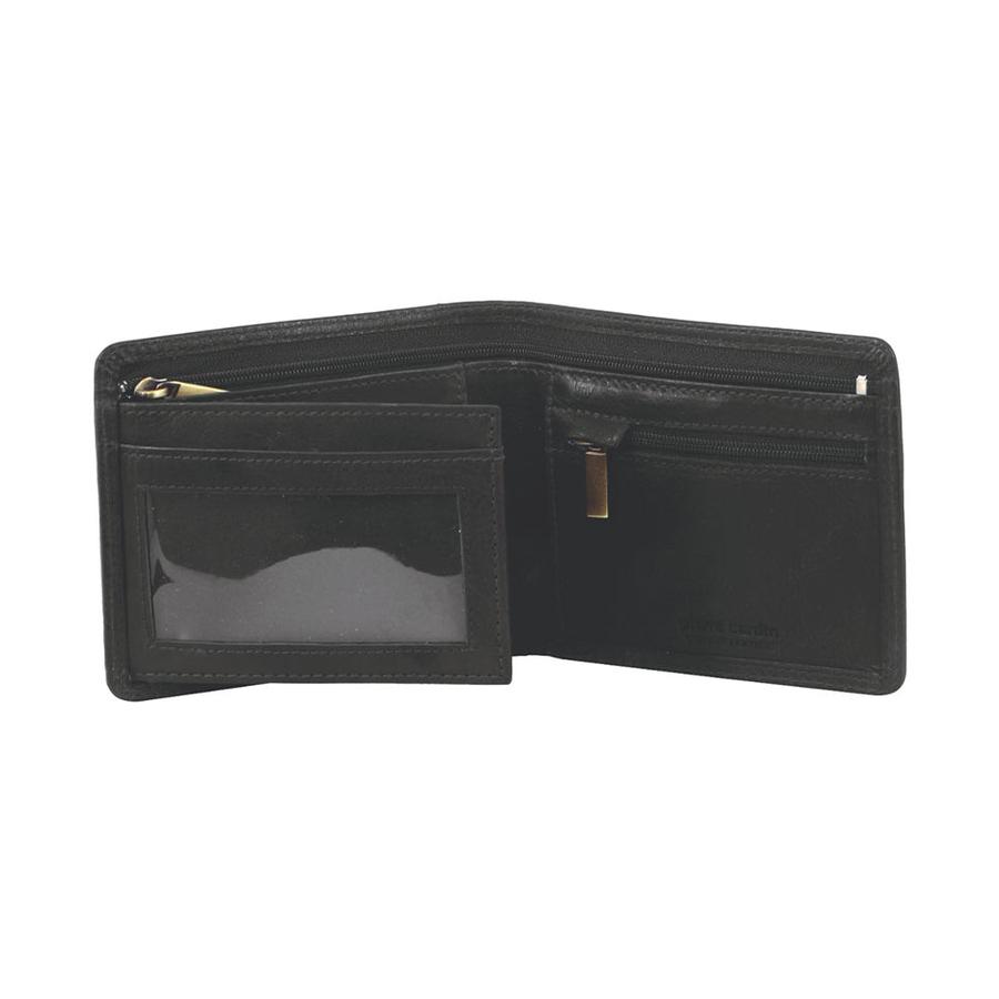 Pierre Cardin Ruffalo Men's Rustic Leather RFID Wallet Black Black