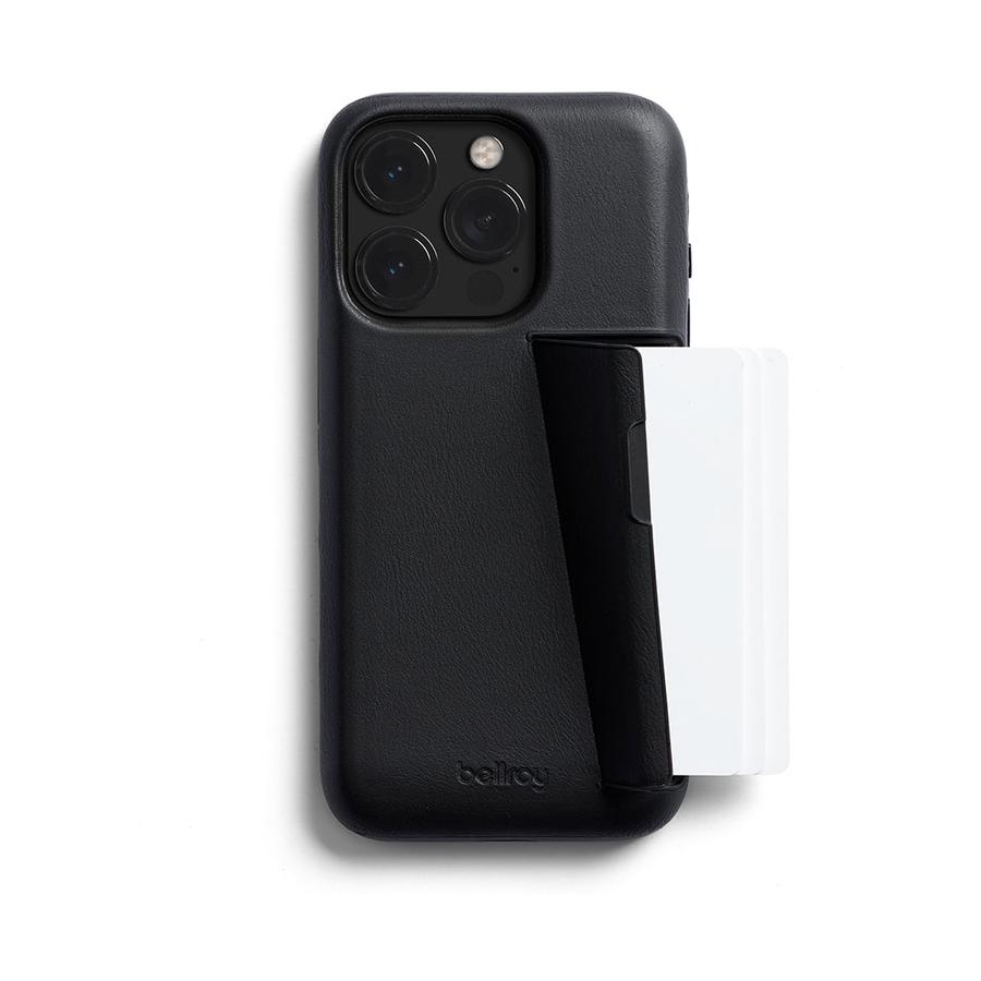 Bellroy iPhone 15 Pro Phone Case - 3 Card (With Button Add-On) Black Black