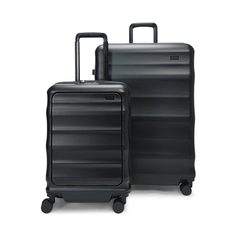 Explorer Luna-Air 55cm Front Access & 74cm Hardside Luggage Set Black Black