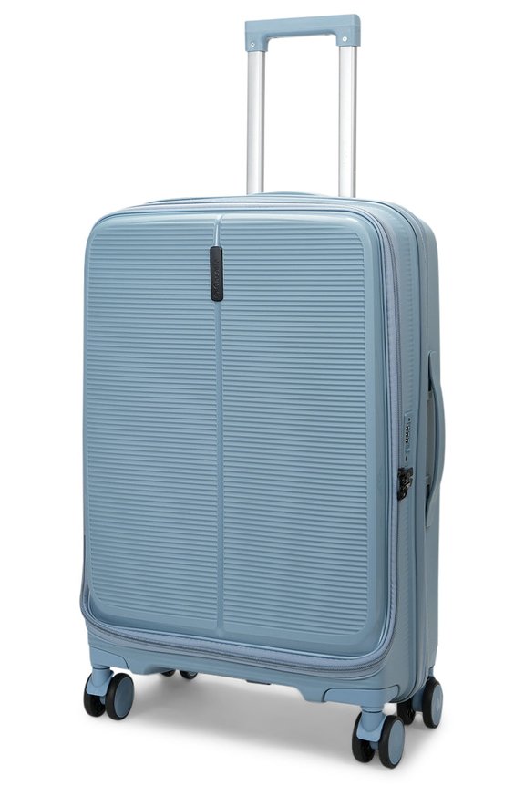Caselite Venture 66cm Top Open Hardside Checked Suitcase Grey Blue