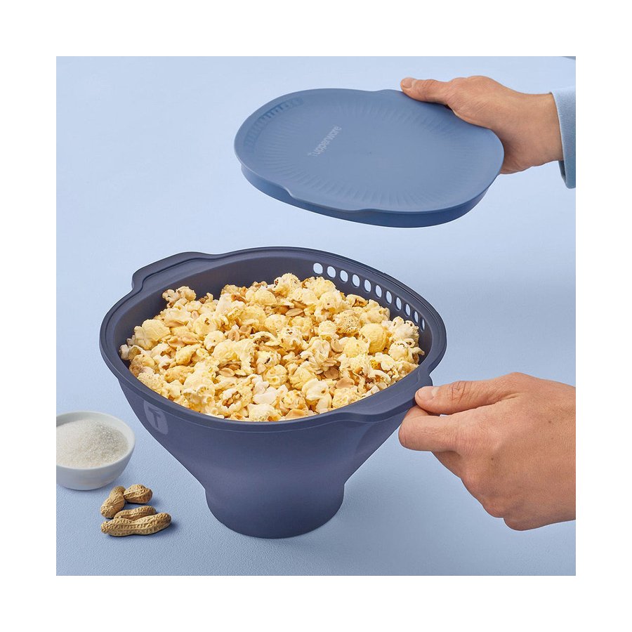 Tupperware WOW Pop Microwave Popcorn Maker Blue Blue