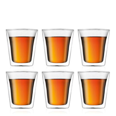 Bodum Canteen 200ml Double Wall Glasses (Set of 6) Transparent