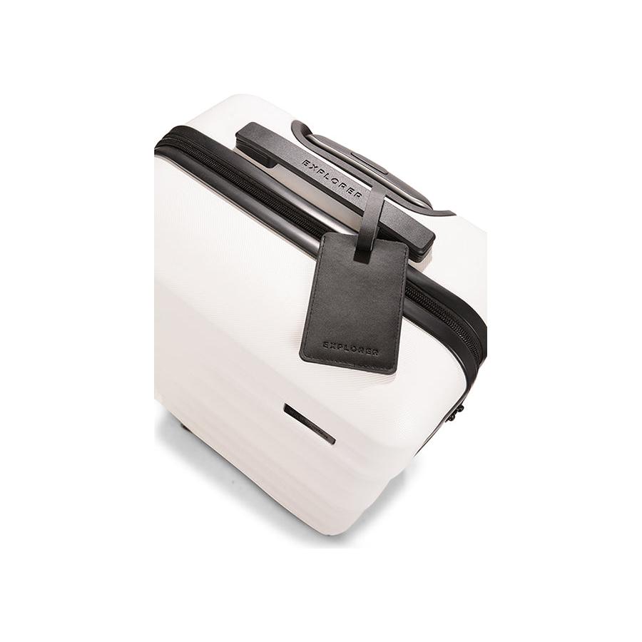 Explorer Leather Luggage Tag Black Black