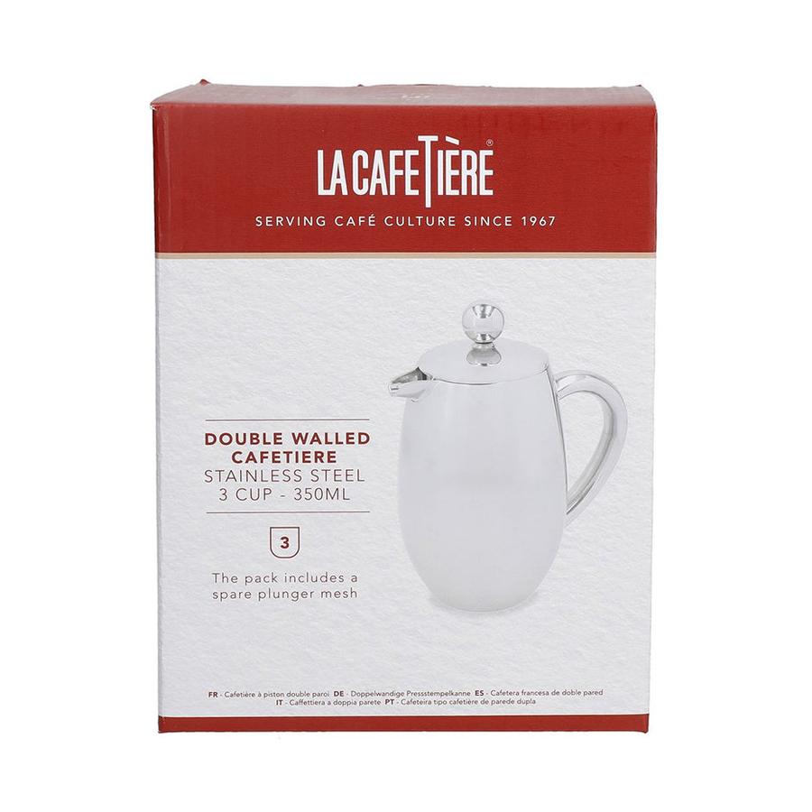 La Cafetiere 3 Cup Double Wall French Press Stainless Steel Stainless Steel