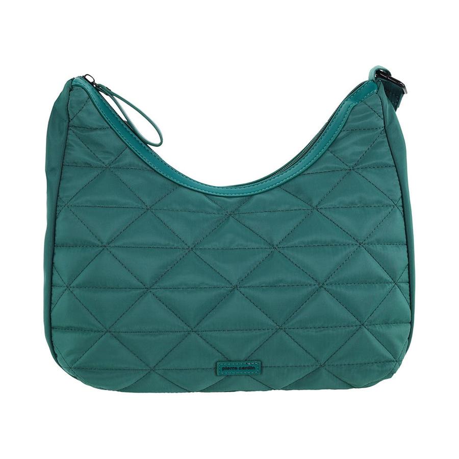 Pierre Cardin Claire Ladies Nylon Quilted Hobo Bag Green Green