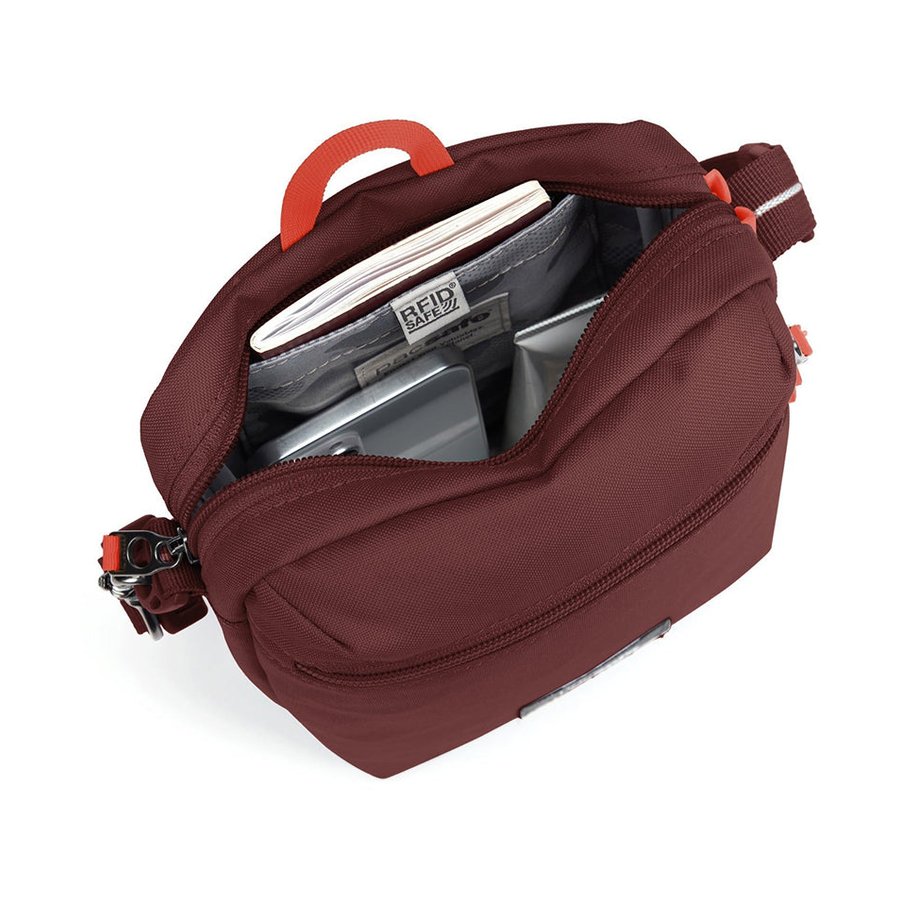 Pacsafe GO Anti-Theft Recycled Festival Crossbody Bag Garnet Red Garnet Red