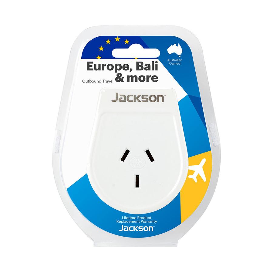 Jackson Outbound Slim Travel Adapter - EU & Bali White White