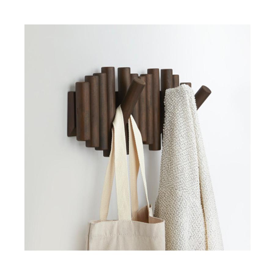 Umbra Picket 5 Wall Hook Aged Walnut Aged Walnut