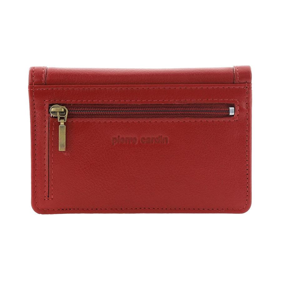 Pierre Cardin Shayla Ladies Leather Snap Button Bi-Fold Wallet Red Red