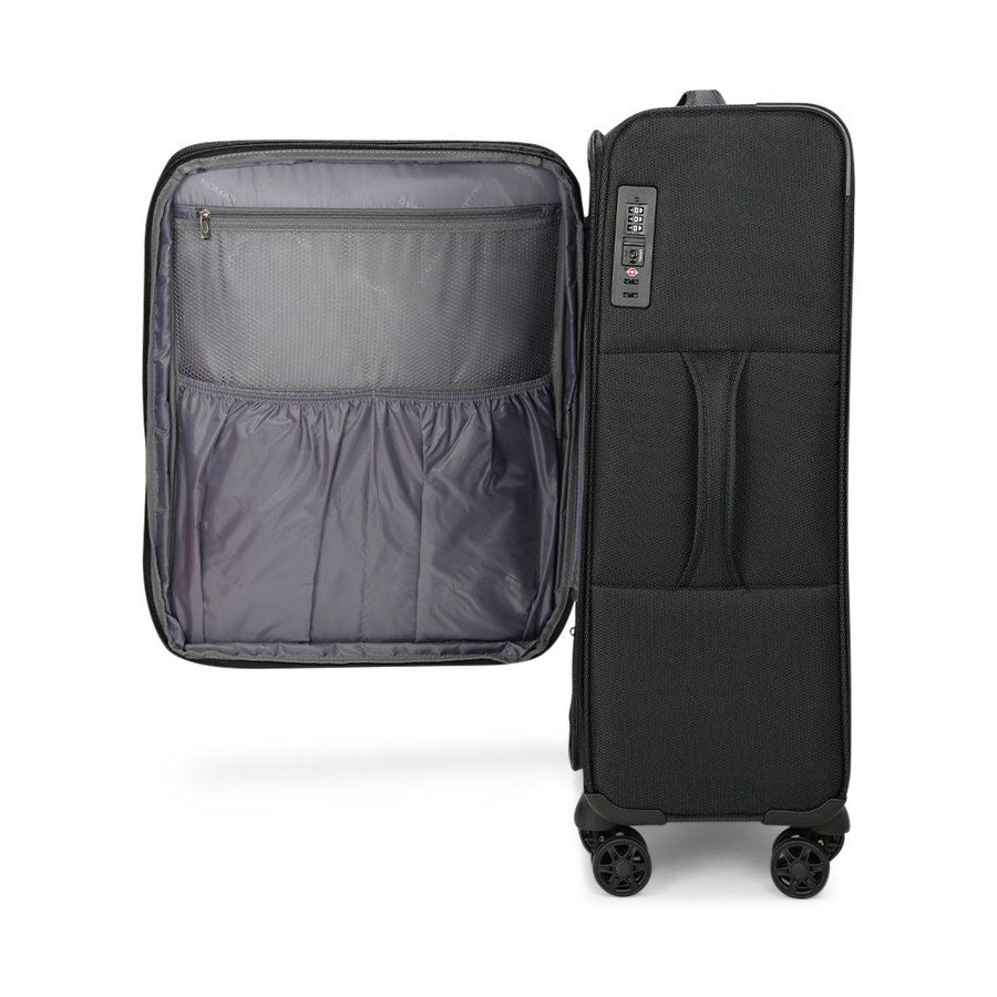 Caselite Ultra 69cm Softside Checked Suitcase Black Black