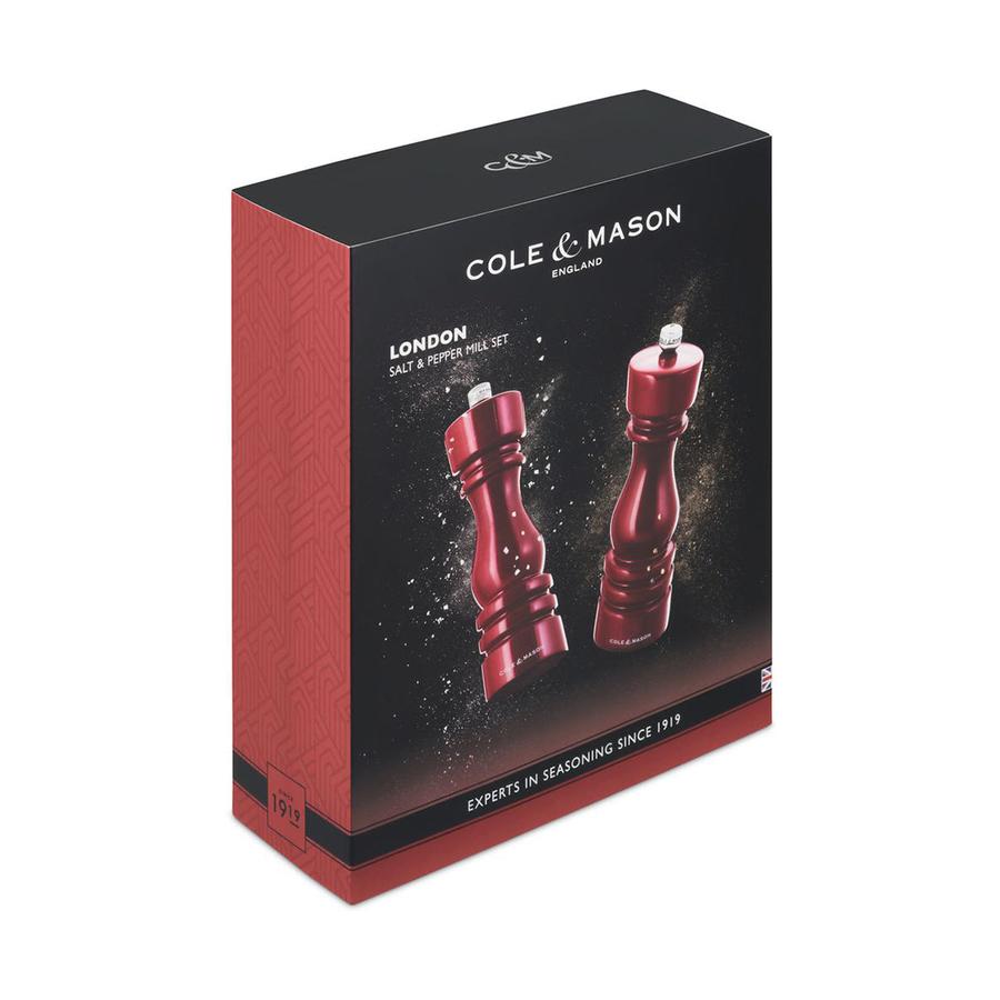 Cole & Mason London Mills Gift Set - 18cm Red Gloss Red Gloss