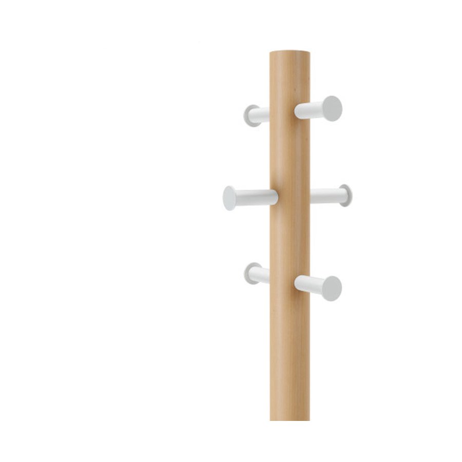 Umbra Pillar Stool with Built-In Coat Rack White/Natural White/Natural