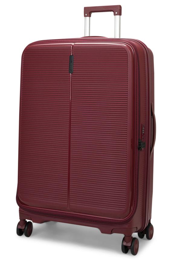 Caselite Venture 76cm Top Open Hardside Checked Suitcase Dark Red