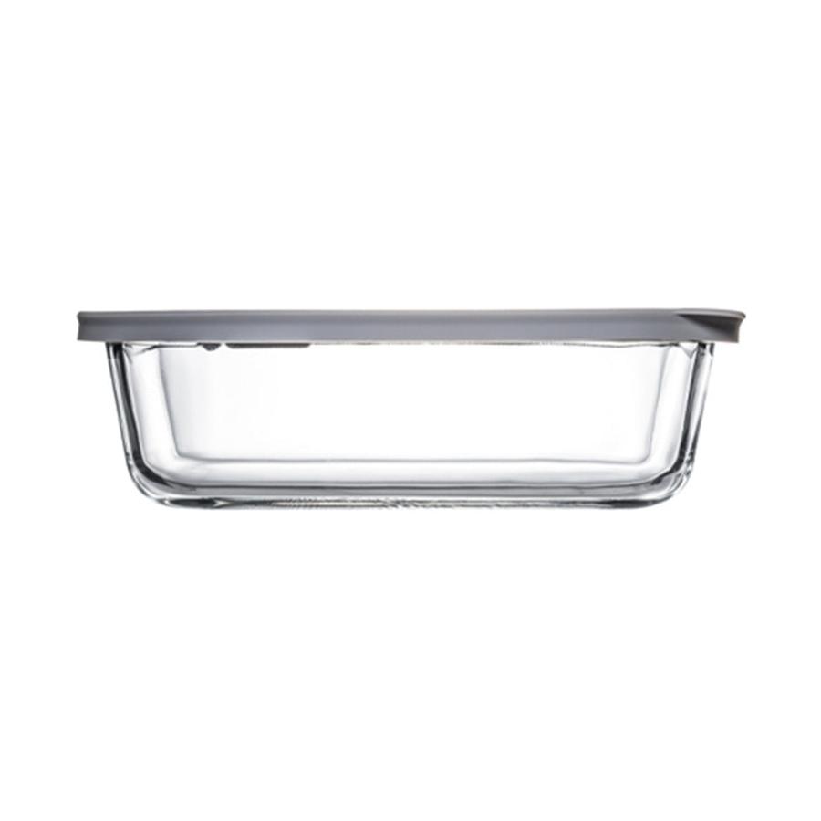 ClickClack Cook+ Rectangle 1.0L Heatproof Glass Container Grey Grey
