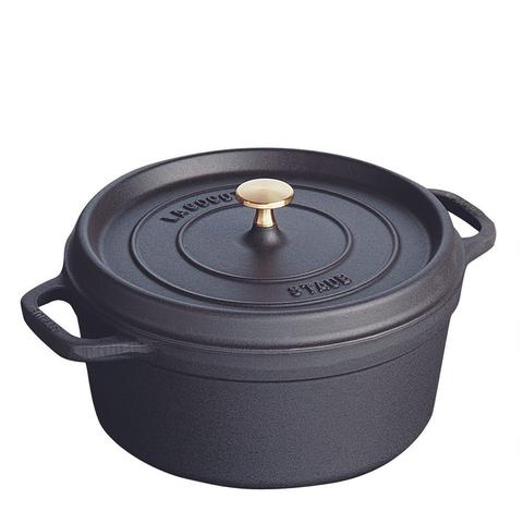 Staub 28cm (6.7L) Round Cocotte Black