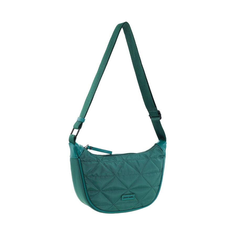 Pierre Cardin Charlise Ladies Nylon Crescent Cross-Body Bag Green Green