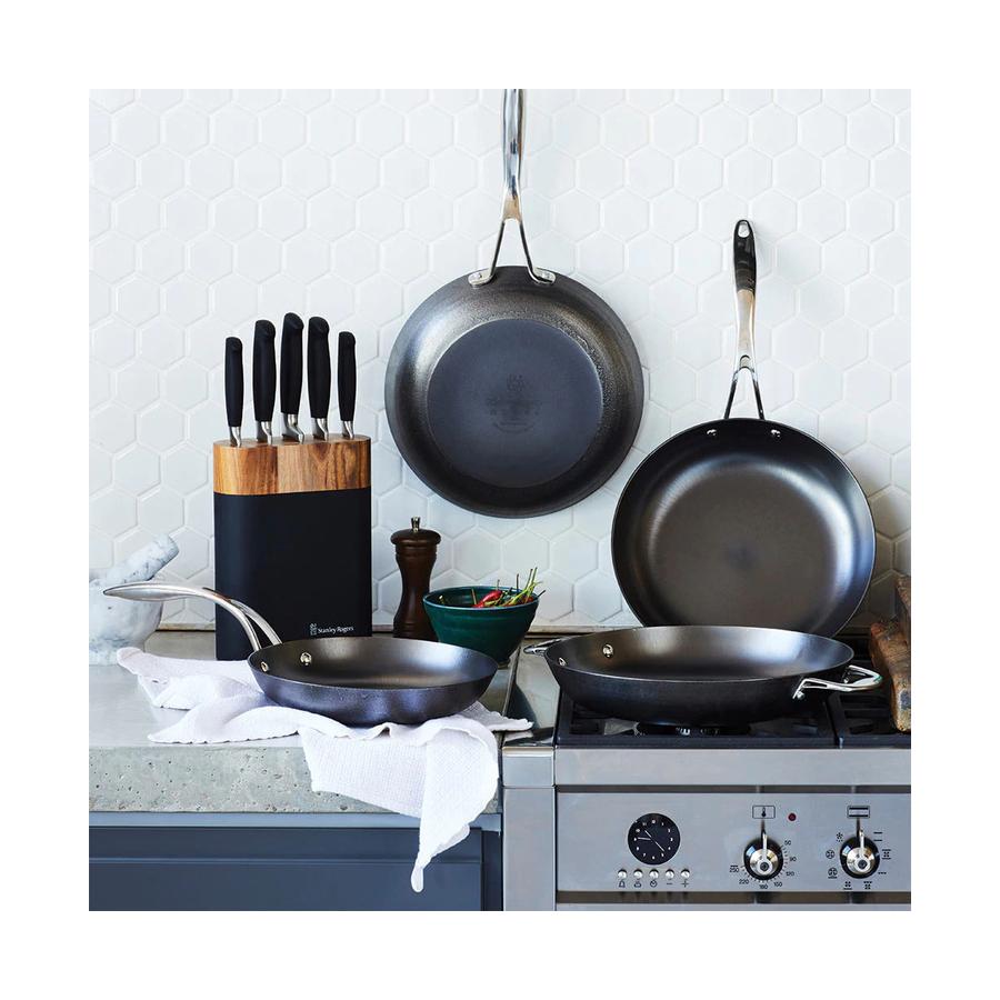 Stanley Rogers Lightweight Cast Iron 30cm Cooks Pan Black Black