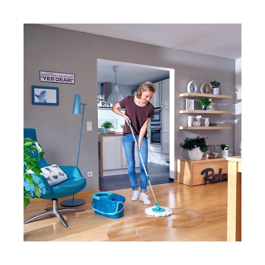 Leifheit Clean Twist Ergo Disc Mop & Bucket Set Teal Teal