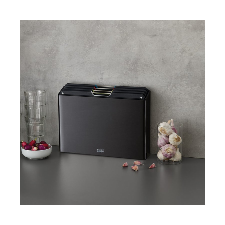 Joseph Joseph Folio Steel 4-Piece Chopping Board Set Carbon Carbon