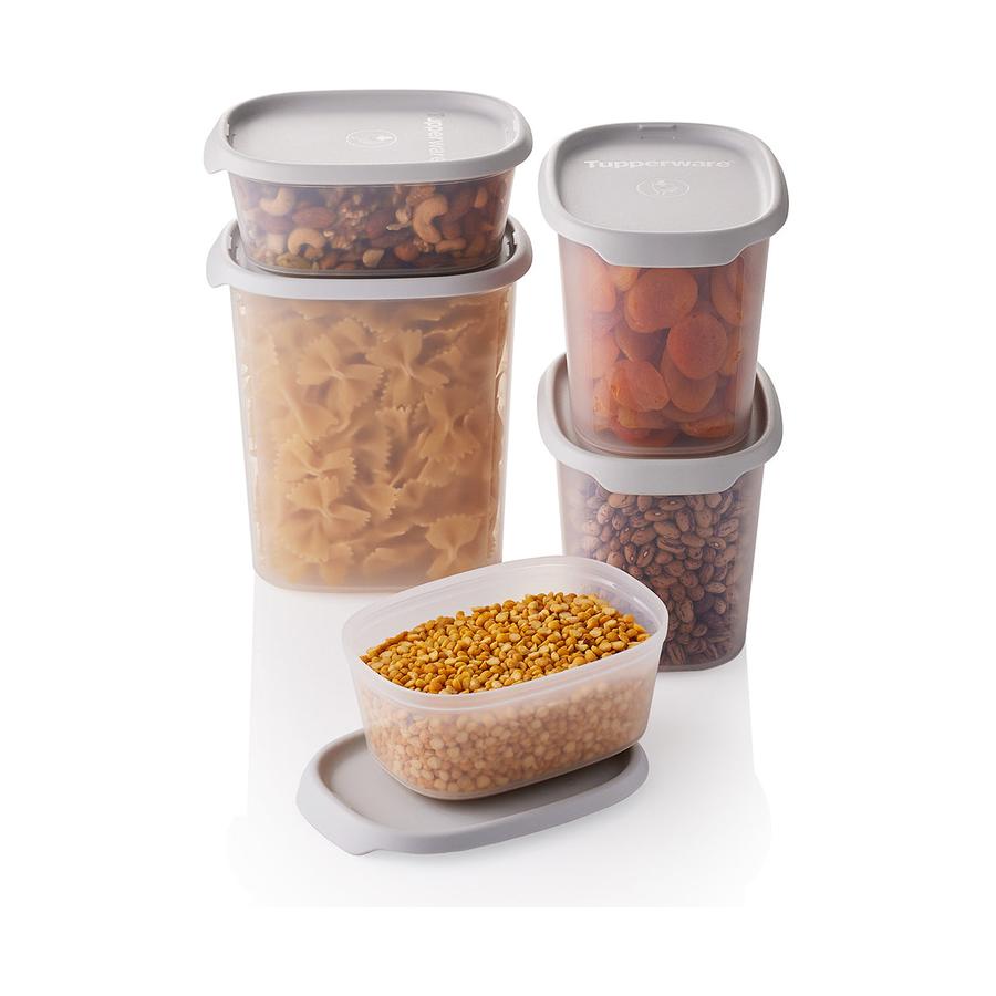 Tupperware One Touch Seal & Store Rectangular Container (Set of 5) London Haze London Haze