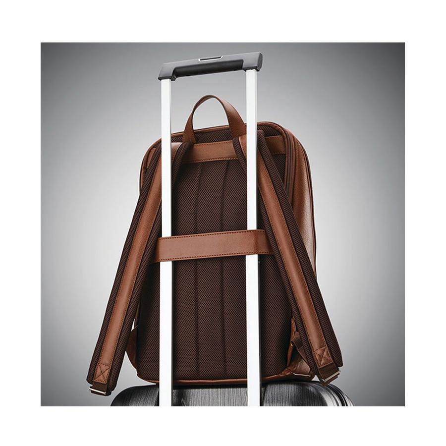 Samsonite Classic Leather Slim Laptop Backpack Cognac Cognac