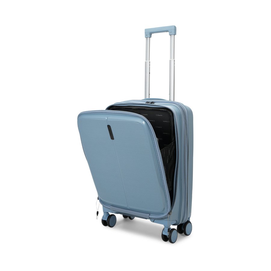 Caselite Venture 57cm, 66cm & 76cm Top Open Hardside Luggage Set Grey Blue Grey Blue