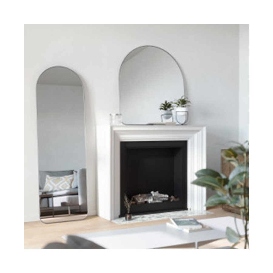 Umbra Hubba Arched Mirror (87cm x 92cm) Metallic Titanium Metallic Titanium