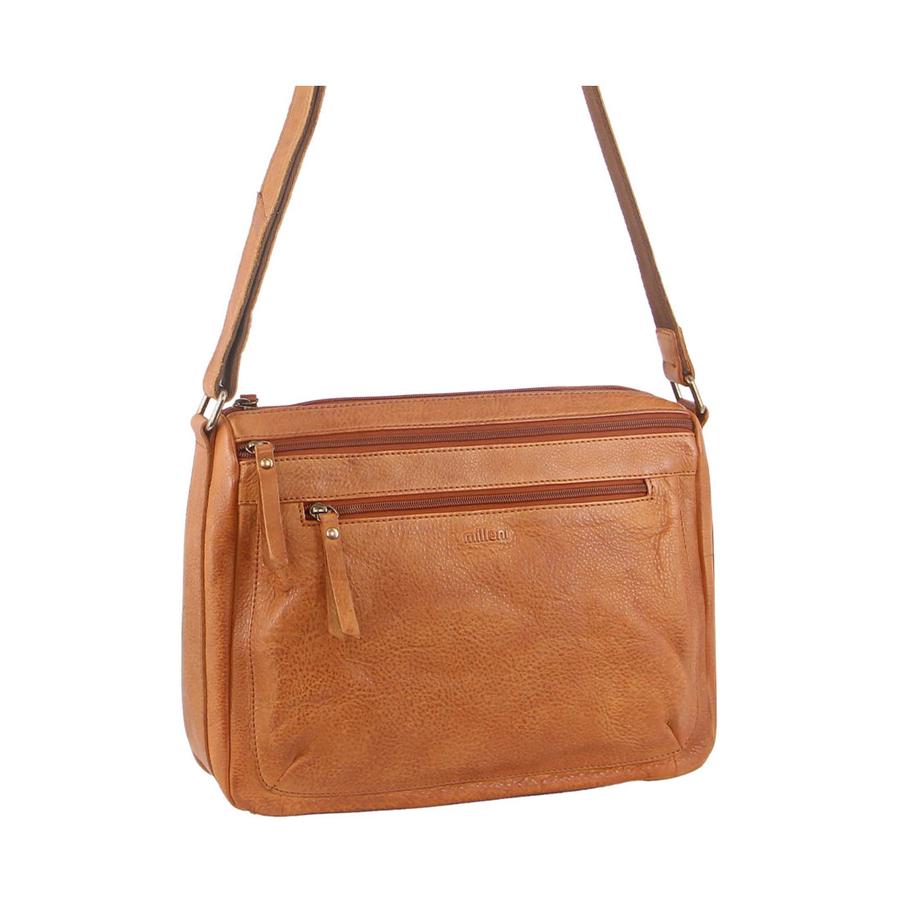 Milleni Caroline Women's Leather Crossbody Bag Cognac Cognac