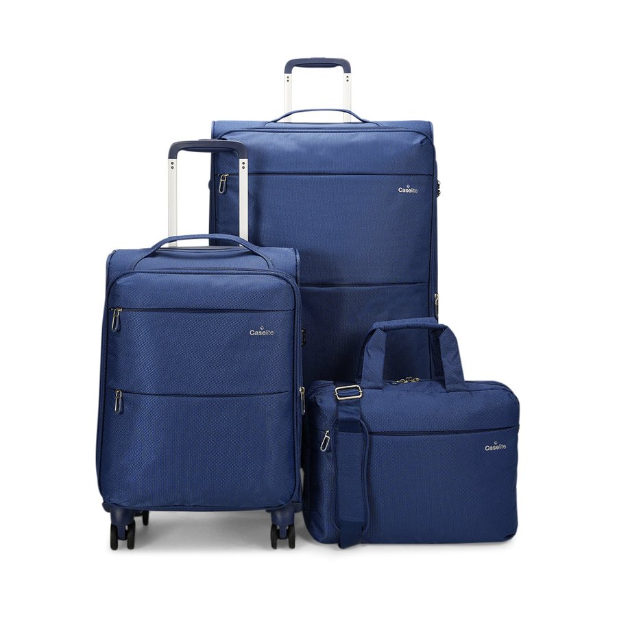 Caselite Ultra 55cm & 80cm Softside Luggage Set with Laptop Bag Navy Navy