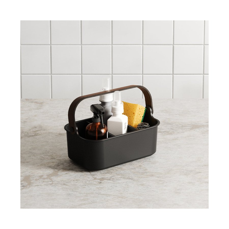 Umbra Bellwood Small Stackable Bin Black/Walnut Black/Walnut