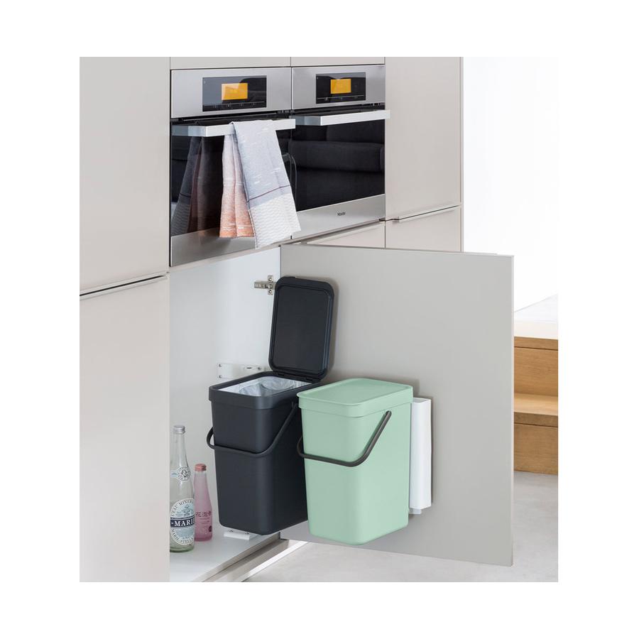 Brabantia Sort & Go Built-In Bin (2 x 12L) Jade Green/Grey Jade Green/Grey