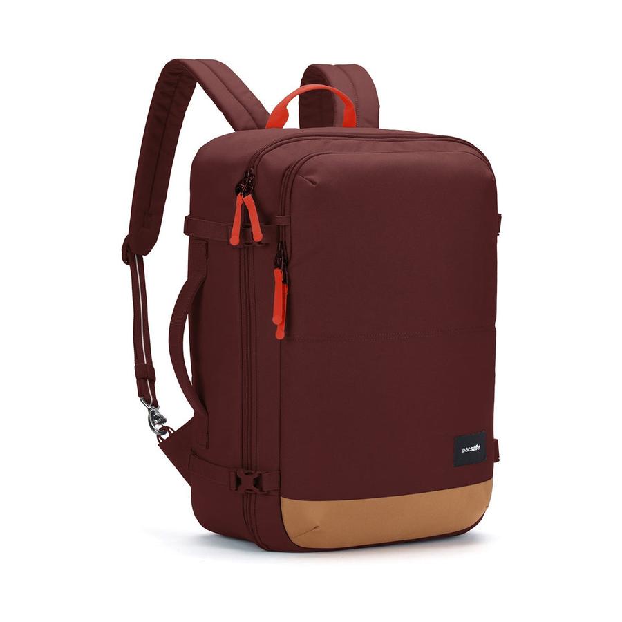Pacsafe GO 34L Anti-Theft Recycled Carry-On Backpack Garnet Red Garnet Red