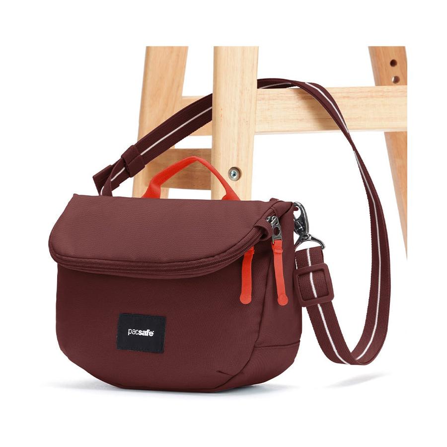 Pacsafe GO Anti-Theft Recycled Saddle Crossbody Bag Garnet Red Garnet Red