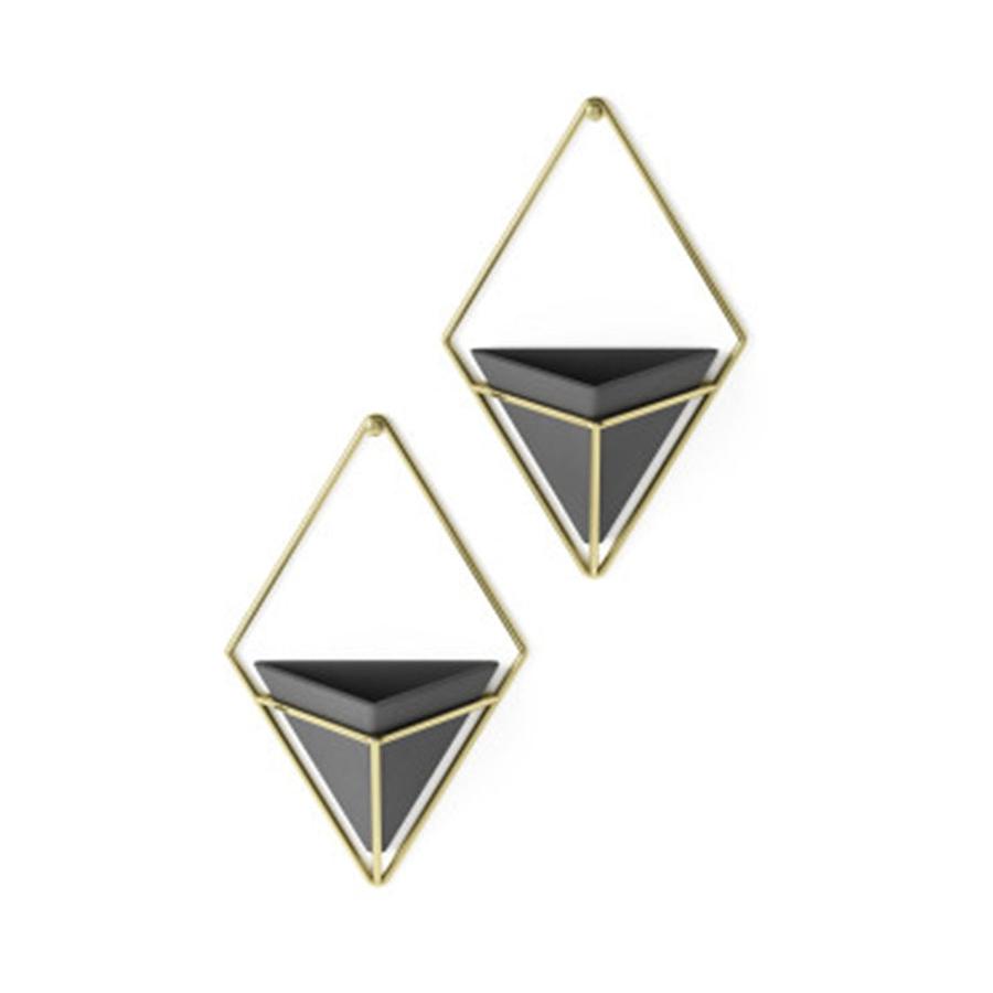 Umbra Trigg Small Wall Vessel Black/Brass Black/Brass