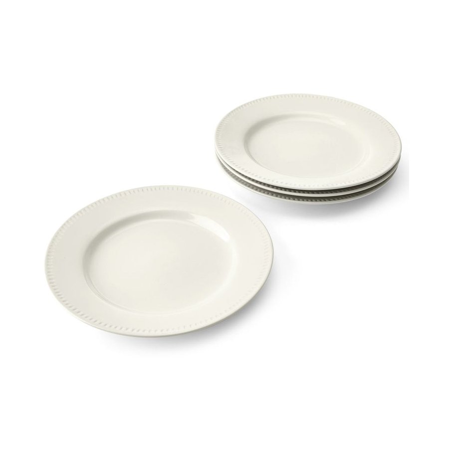 Mikasa Cranborne 27cm Stoneware Dinner Plates (Set of 4) Cream Cream