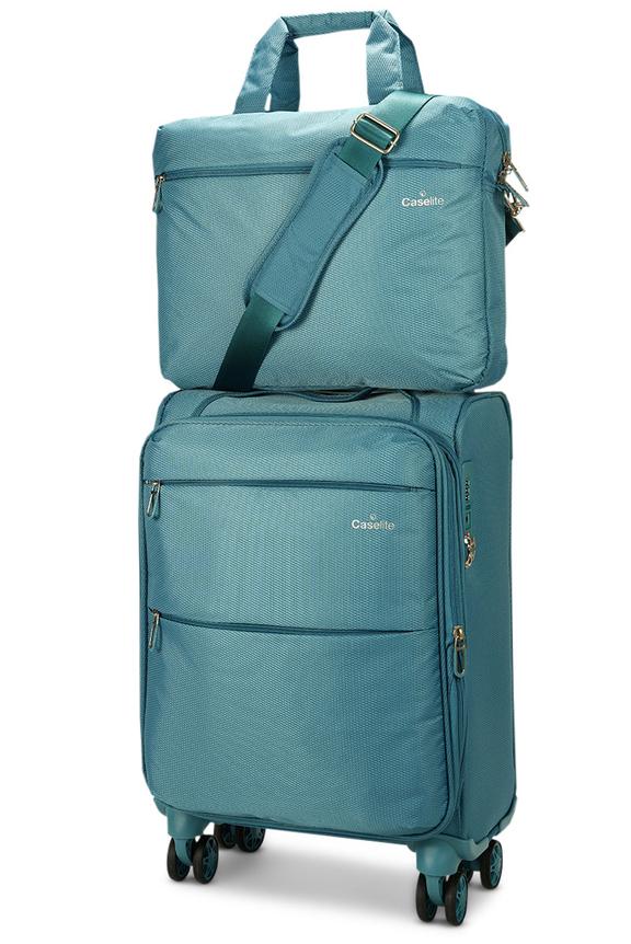 Caselite Ultra 55cm Softside Carry-On Suitcase & Laptop Bag Set Teal