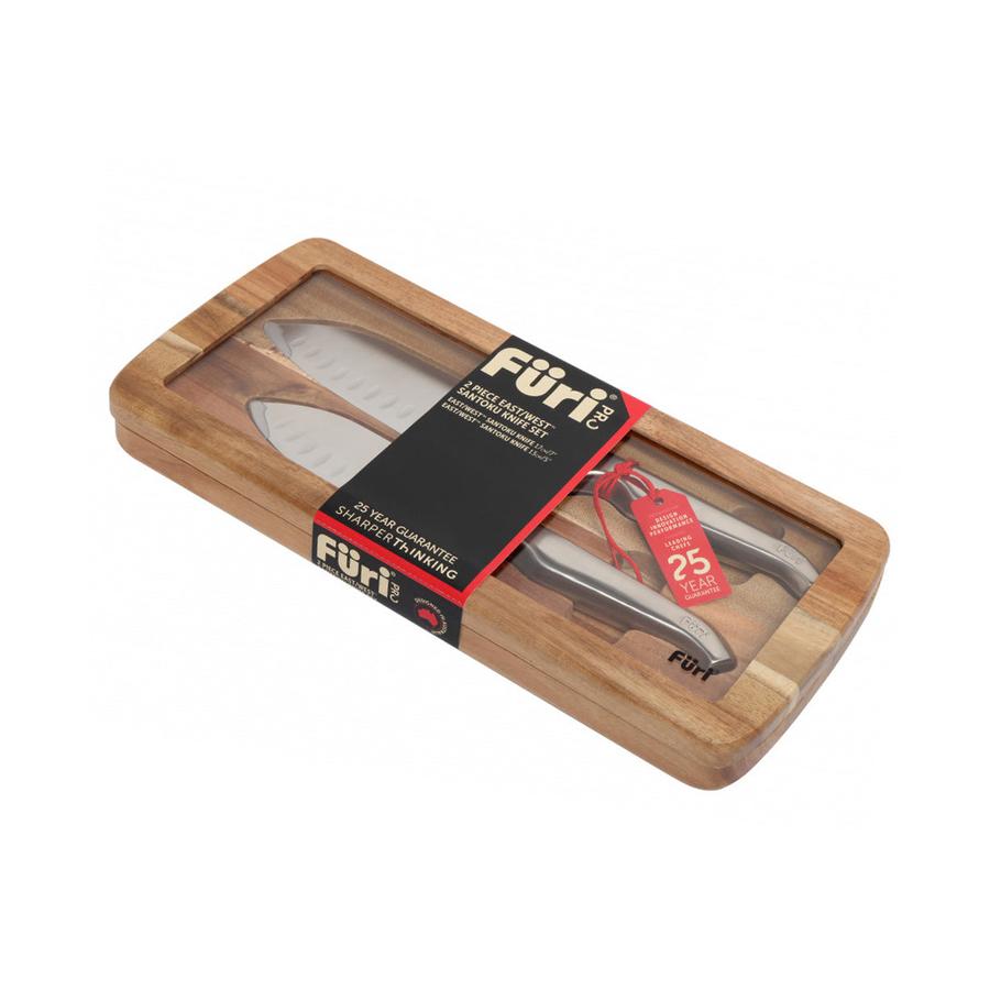 Furi Pro East/West Santoku 2 Piece Knife Set Wood Wood