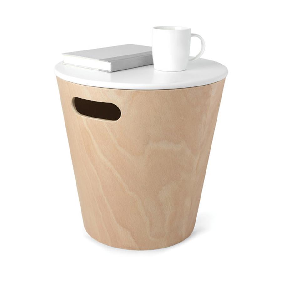 Umbra Woodrow Storage Stool White/Natural White/Natural