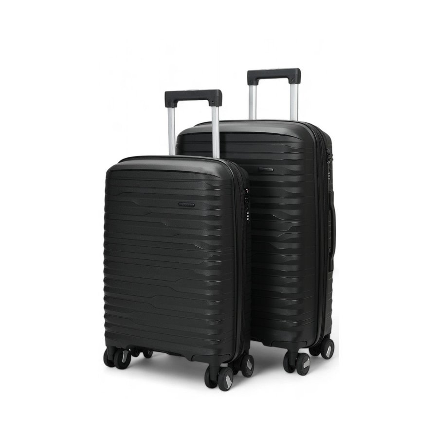 Nomad Discover 56cm & 65cm Hardside Luggage Set Black Black