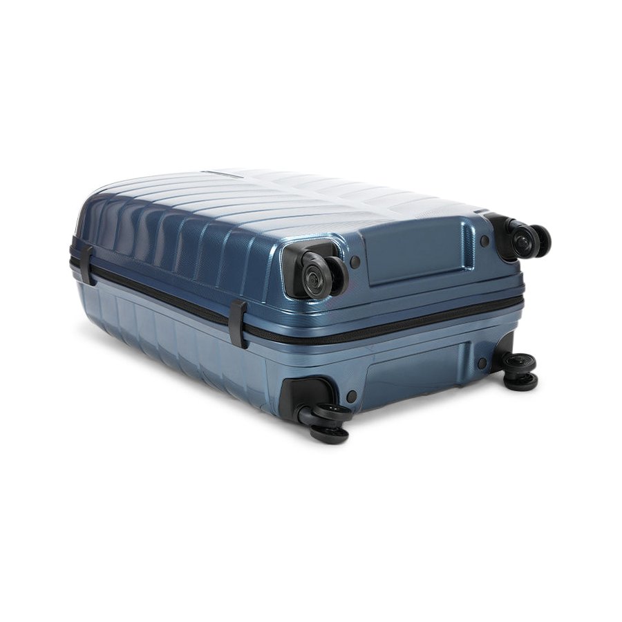 Samsonite Attrix 75cm Hardside Checked Suitcase Steel Blue Steel Blue